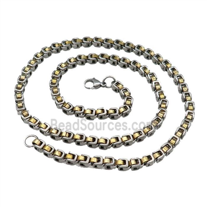 Stainless Steel Necklace Gold Plated