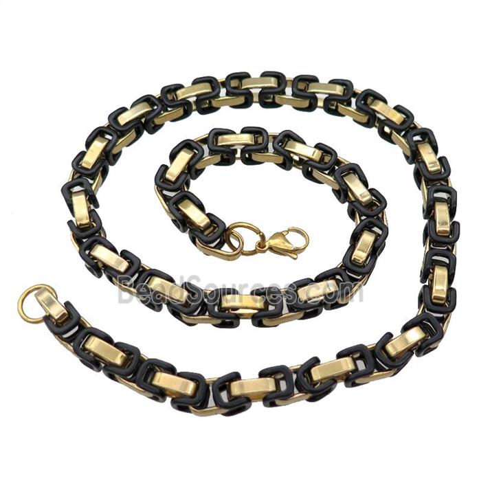 Stainless Steel Necklace Gold Plated