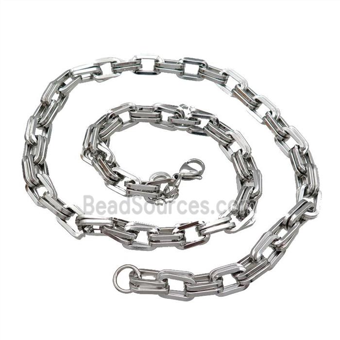 Raw Stainless Steel Necklace