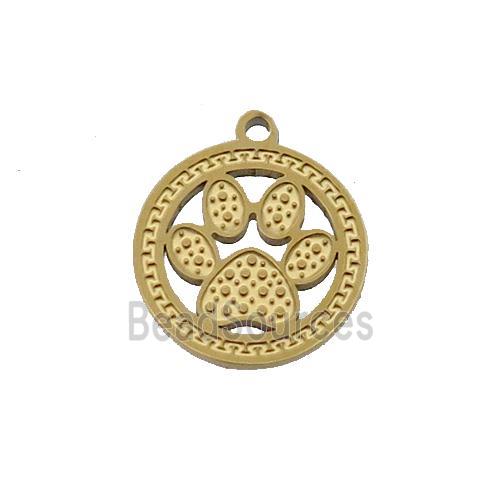 Stainless Steel Paw Charm Pendant Gold Plated