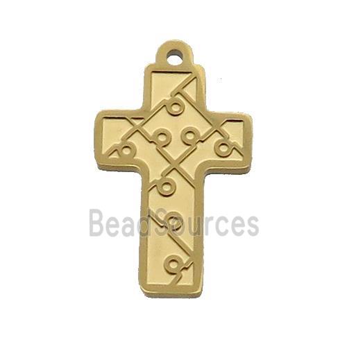 Stainless Steel Cross Charm Pendant Gold Plated