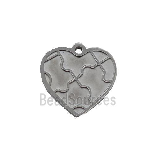 Raw Stainless Steel Heart Pendant