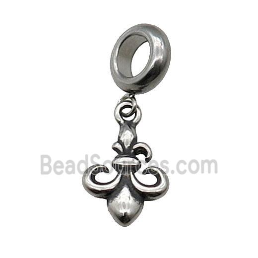 Stainless Steel Pendant Fleur-de-lis Antique Silver