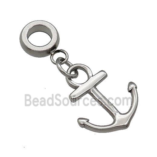 Raw Stainless Steel Anchor Pendant