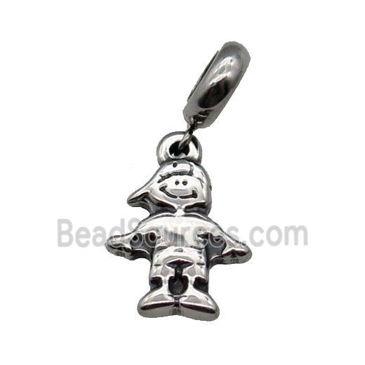 Stainless Steel Kids Pendant Antique Silver