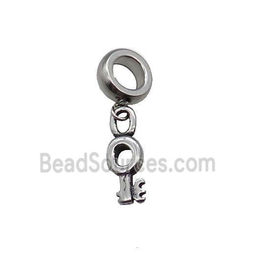 Stainless Steel Key Pendant Antique Silver