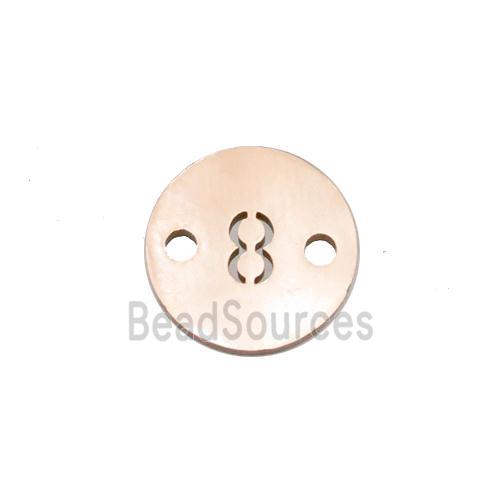 Stainless Steel Circle Number8 Connector Rose Gold