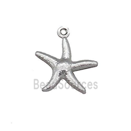 Raw Stainless Steel Starfish Pendant