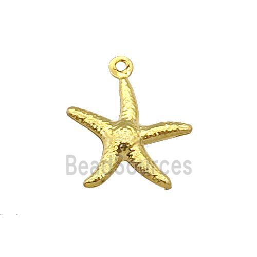 Stainless Steel Starfish Pendant Gold Plated