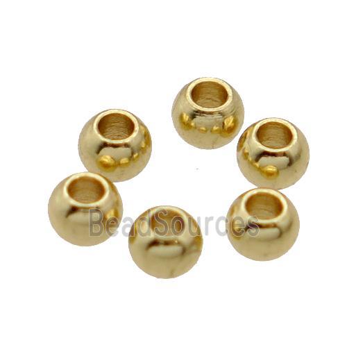 Stainless Steel Round Beads Smooth Gold Plated