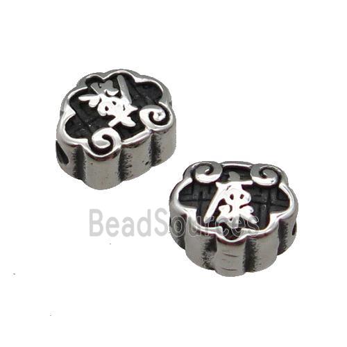 Stainless Steel Beads Kang Antique Silver