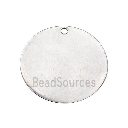 Raw Stainless Steel Circle Pendant