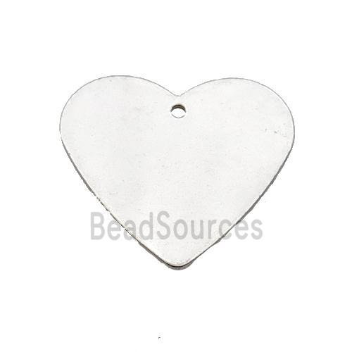 Raw Stainless Steel Heart Pendant