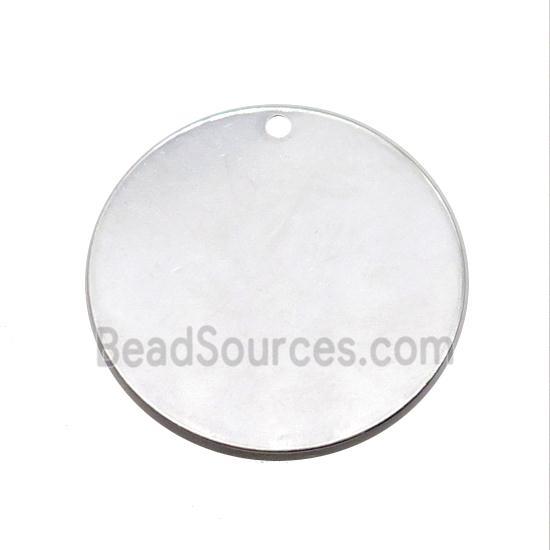 Raw Stainless Steel Circle Pendant