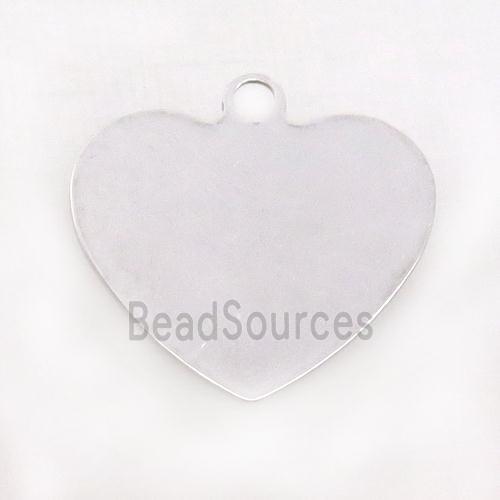 Raw Stainless Steel Heart Pendant