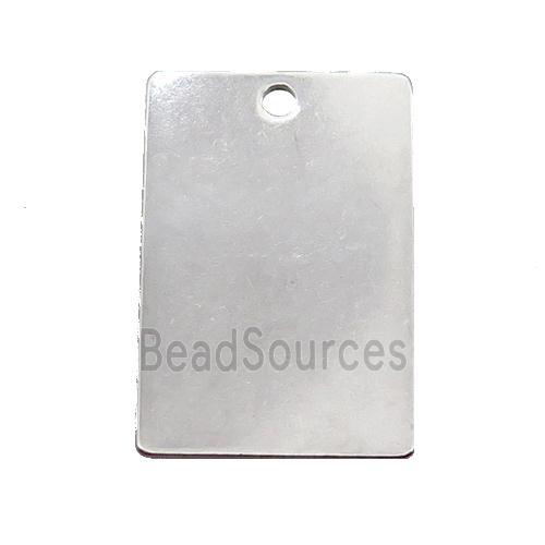 Raw Stainless Steel Rectangle Pendant