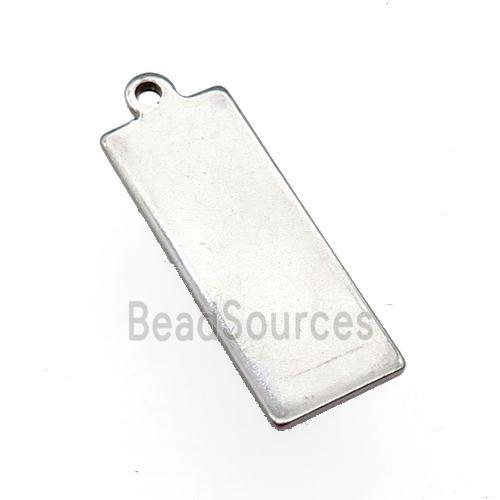 Raw Stainless Steel Rectangle Pendant