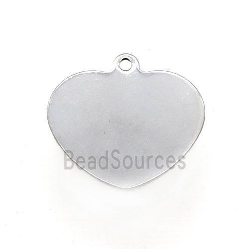 Raw Stainless Steel Heart Pendant