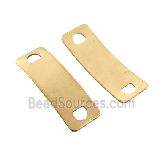 Stainless Steel Connector Bend Rectangle Gold Plated