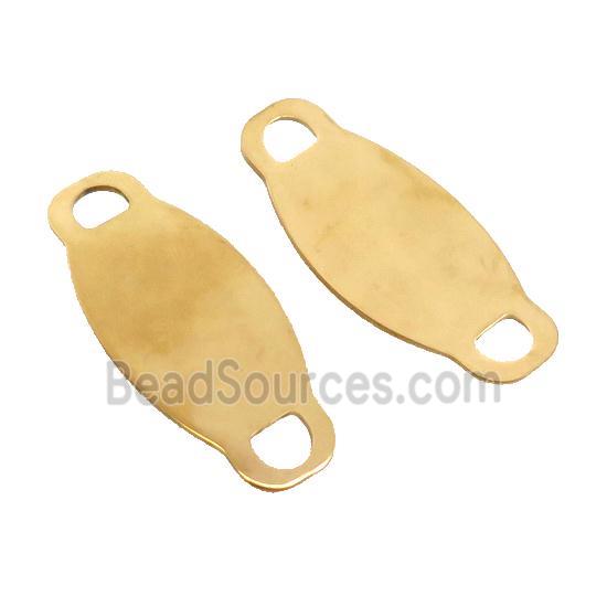 Stainless Steel Connector Bend Rectangle Gold Plated