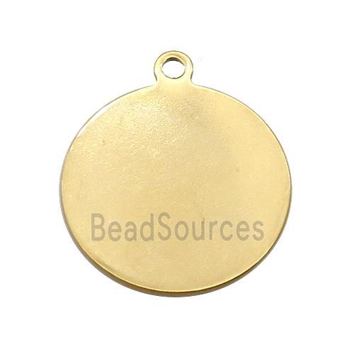 Stainless Steel Circle Pendant Gold Plated