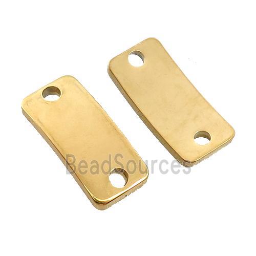 Stainless Steel Connector Bend Rectangle Gold Plated