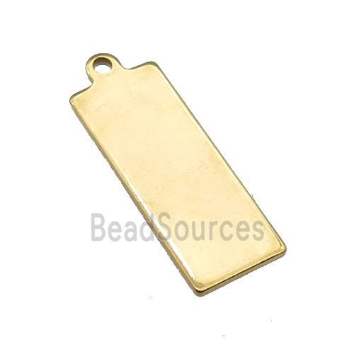 Stainless Steel Rectangle Pendant Gold Plated