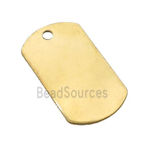 Stainless Steel Rectangle Pendant Gold Plated