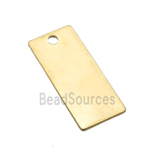 Stainless Steel Rectangle Pendant Gold Plated