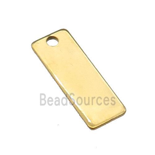 Stainless Steel Rectangle Pendant Gold Plated