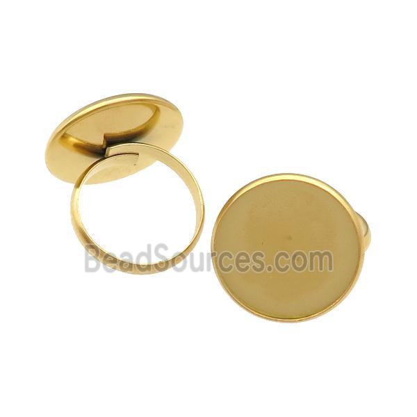 Stainless Steel Ring with Pad Gold Plated