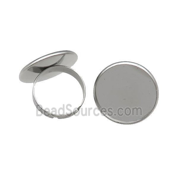 Raw Stainless Steel Ring with Pad