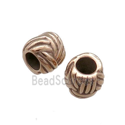 Stainless Steel Tube Beads Large Hole Rose Gold