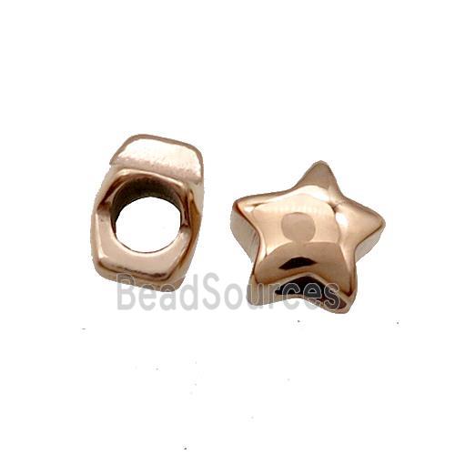 Stainless Steel Star Beads Rose Gold