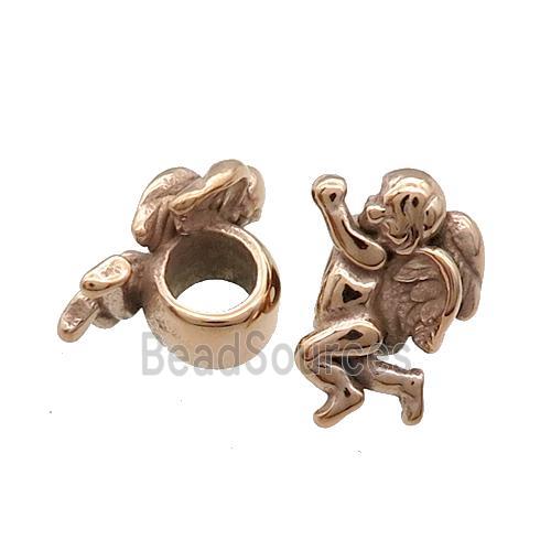 Stainless Steel Angel Charm Beads Rose Gold