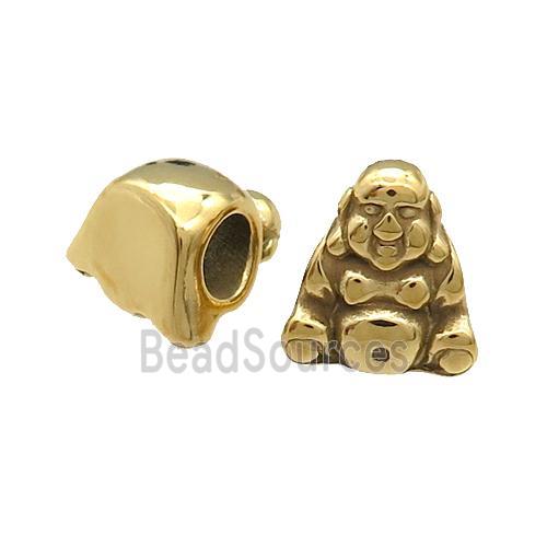 Stainless Steel Buddha Beads Large Hole Gold Plated