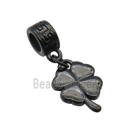 Stainless Steel Clover Pendant Black Plated