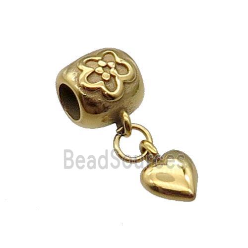 Stainless Steel Heart Pendant Gold Plated