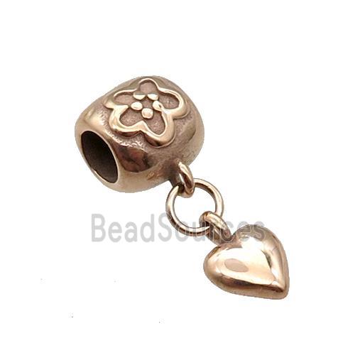 Stainless Steel Heart Pendant Rose Gold