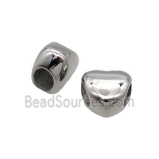 Stainless Steel Heart Beads Large Hole Antique Silver