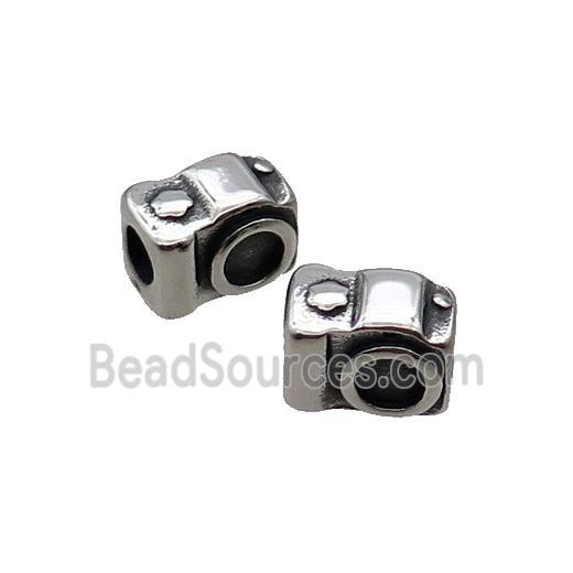 Stainless Steel Charm Beads Camera Large Hole Antique Silver