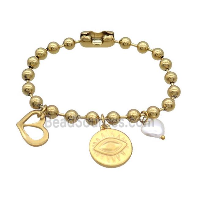 Stainless Steel Bracelet Eye Gold Plated