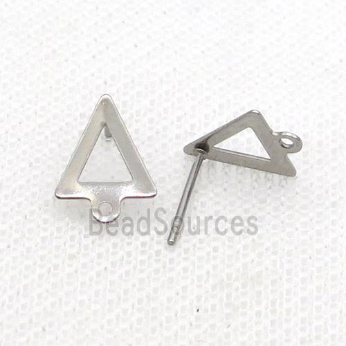 Raw Stainless Steel Stud Earring Triangle