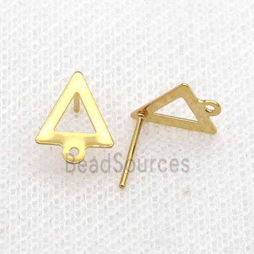 Stainless Steel Stud Earring Triangle Gold Plated