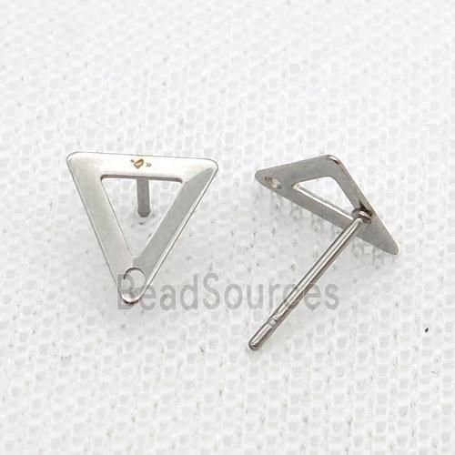 Raw Stainless Steel Stud Earring Triangle