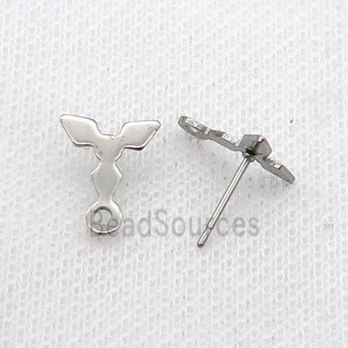 Raw Stainless Steel Stud Earring Triangle