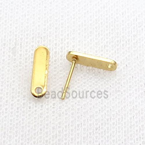 Stainless Steel Stud Earring Stick Gold Plated