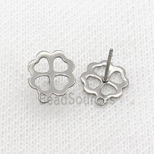 Raw Stainless Steel Stud Earring Flower