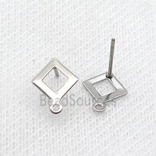 Raw Stainless Steel Stud Earring Rhombic