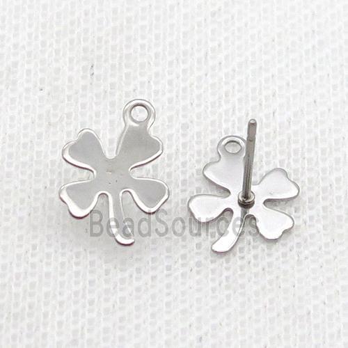 Raw Stainless Steel Stud Earring Clover